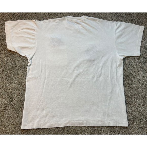 Vintage 1991 Large Disney Mickey Minnie Mouse Embroidered Single Stitch T-Shirt - Picture 2 of 10